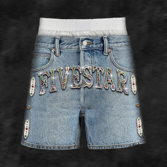 Five Star Jorts RhineStone